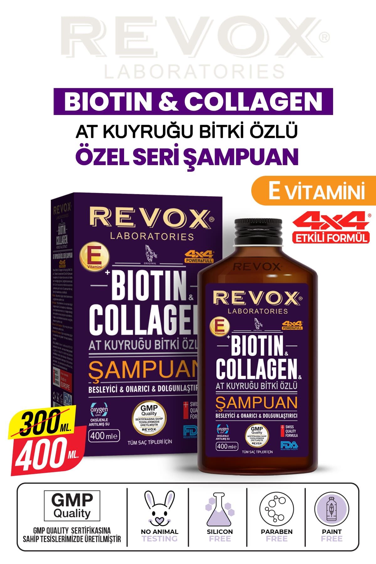 Biotin ve Collagen, At Kuyruğu Bitki Özlü Şampuan