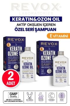 Keratin ve Ozon Oil, Aktif Oksijen İçeren Sinerjik Etkili, Yapılandırıcı Saç Bakım Şampuanı 2'li Set