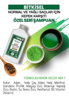 Bitkisel Kepeğe Karşı Etkili Şampuan Tuzsuz Sülfatsız / Normal Ve Yağlı Saçlar için