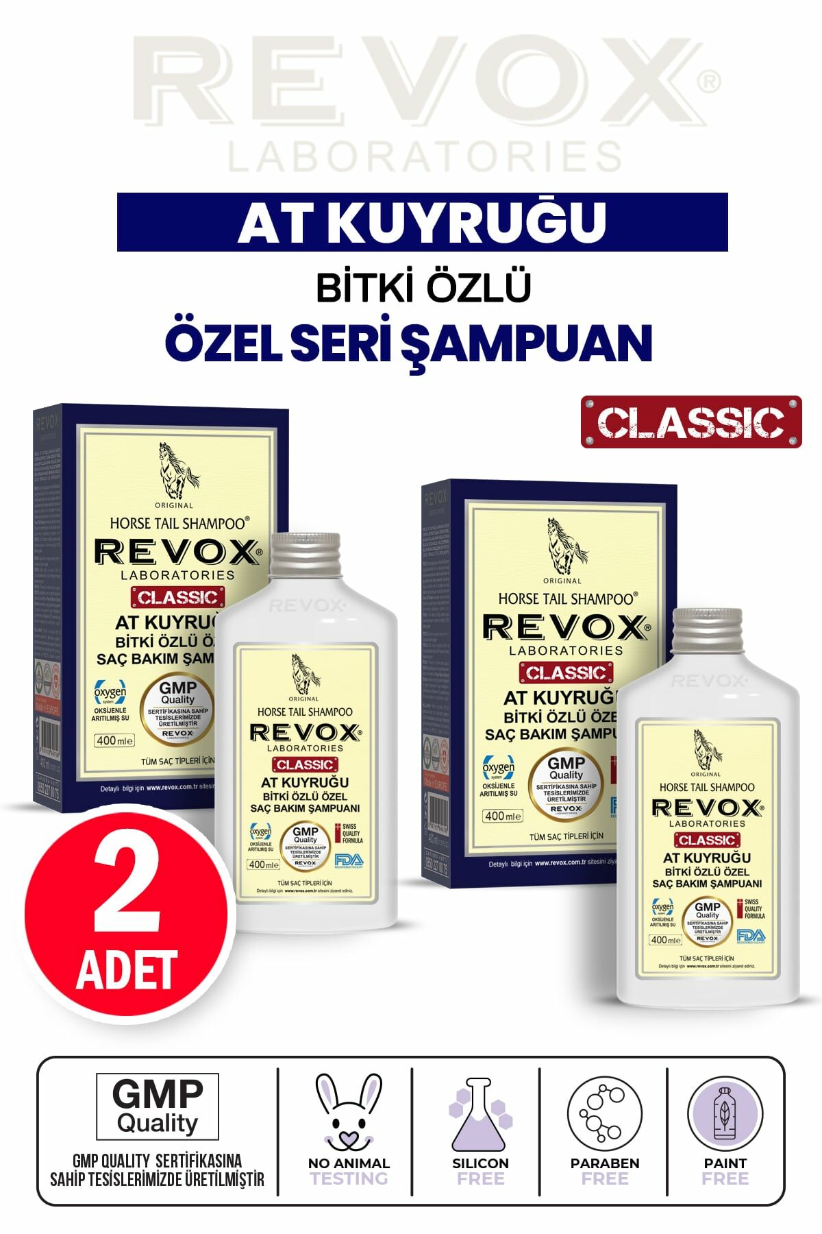 At Kuyruğu Bitki Özlü Saç Bakım Şampuanı / 400 ml. x 2 adet SET
