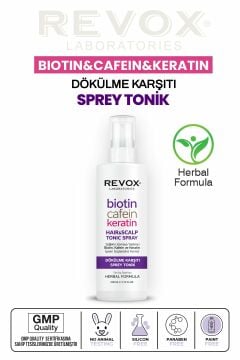 Biotin, Kafein ve Keratin İçeren Saç Dökülme Karşıtı Sağlıklı Uzamaya Yardımcı Sprey Tonik