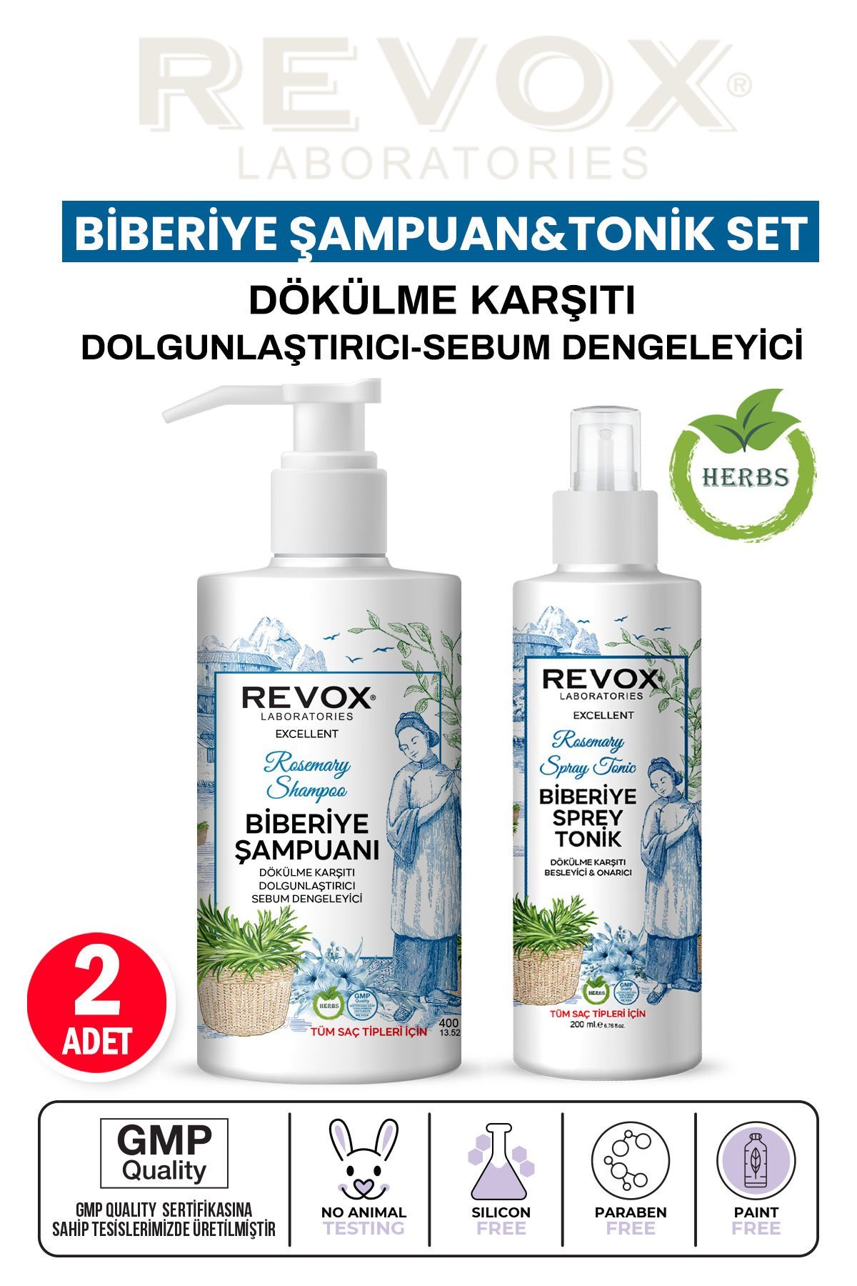 Biberiye Saç Bakım Seti Dökülme Karşıtı Dolgunlaştırıcı Sebum Dengeleyici